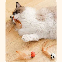Bola Elastis AJB untuk Hewan Peliharaan, Mainan Kunyah Karet Tahan Lama untuk Anjing Kucing, Bola Mainan Hewan Peliharaan Tahan Gigitan Interaktif