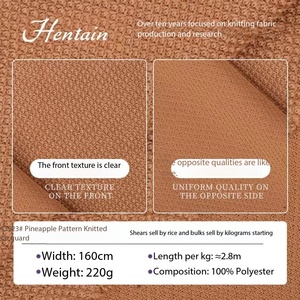 220g Polyester Elastischer Stoff Neuer Stil Ananas-Muster Gestrickter Jacquard Vollpolyester Waffelstrick-Stoff - Product Image 2