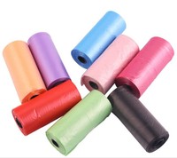 Bolsa de caca de perro de almidón de maíz biodegradable PLA colorida, perfume compostable, bolsas para caca de perro (PH2019), venta al por mayor
