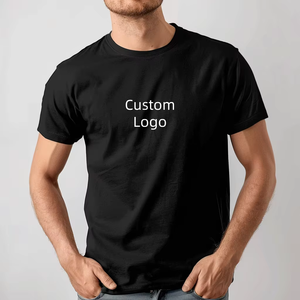 Camiseta de algodón de alta calidad, camiseta personalizada para hombre, camiseta ajustada en blanco y negro, informal, para hombre. - Product Image 1