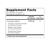 Capsules d'algues marines : Supplément immunitaire superalimentaire à base d'algues irlandaises et de racine de bardane de qualité supérieure |   Capsules de mousse de mer en marque privée OEM/ODM