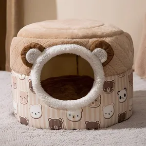 Best Seller Luxury Waterproof Fashion Washable Orthopedic Large Memory Foam Dog Bed Soft Donut Pet Sofa Cat Dog Kennel Cushions