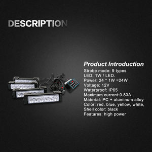 LED 4X6 Quatre Lumières Avec Un Contrôleur Car Truck Front Surface Grille Led Strobe Light Emergency Vehicle Led Strobe Light - Product Image 6