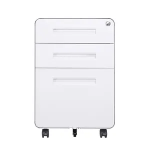 High quality steel file cabinet wholesale office cabinet A4 and FC folder metal mobile pedestal with 3 drawers