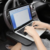 Plateau de Volant de Voiture Multifonctionnel Portable pour Ordinateur Portable et Nourriture, Compatible avec la Plupart des Volants de Véhicules, Accessoire Intérieur de Voiture