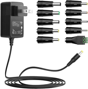 Adaptateur secteur 12V 1A AC/DC avec 10 embouts, <span class=keywords><strong>chargeur</strong></span> mural pour appareils électroniques domestiques, bande LED, caméra de sécurité, routeur - Product Image 1