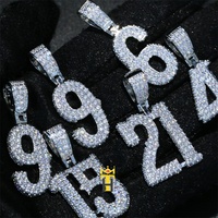 Pendentifs hip hop avec chiffres de police occidentale, colliers mixte en or et en argent, bijoux personnalisés avec nom en pendentif
