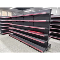 Étagères de gondole double face, équipement de magasin d'alimentation, étagères de magasin, étagères de supermarché, étagères de magasin de proximité, présentoir