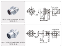 Connecteur rapide étanche STA SF10 IP67 pour aviation, 2, 3, 4, 5 broches, câble électrique 5A pour applications d'alimentation