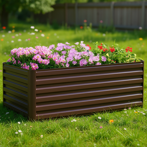 Bac à légumes surélevé en acier galvanisé 71 x 36 x 23 pouces, brun foncé, pour plantation en extérieur - Product Image 2