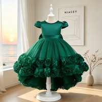 Robe de bal pour enfants, robe de princesse pour filles, robe à traîne en voile moelleux, pour fête d'anniversaire de bébé, spectacle de piano