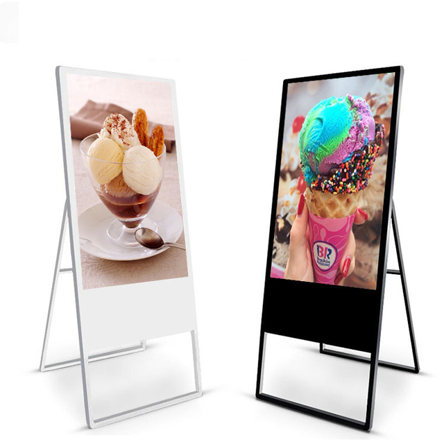 Portable 55 Inch Digital Poster Lcd Signage a Shape Smart Advertising Players Screen Board Digital Signage and Displays