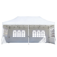 Carpa Plegable de Doble Capa 10x20 con Marco de Aleación de Aluminio y PVC Impermeable, Toldo Exterior con Paneles Laterales Resistentes al Viento