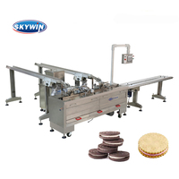 Machine à biscuits sandwich à deux voies haute efficacité, ligne de traitement des biscuits, machine à biscuits sandwich, machine d'emballage de biscuits