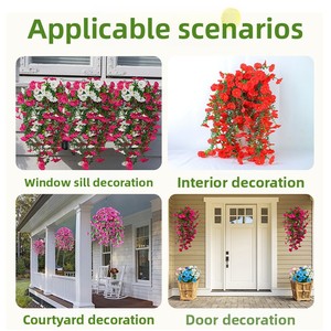 Flor Artificial Js de una Sola Rama, 75 cm, Roja, de Poliéster, Decoración Ornamental para el Hogar, Bodas y Fiestas - Product Image 3