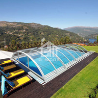 Facile à assembler 13ft X 26ft Enceinte de piscine en aluminium Nature Bois traité sous pression Serre de jardin du fabricant