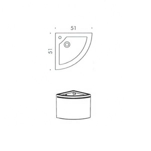 20 Inch Small <strong>Corner</strong> Floating <strong>Bathroom</strong> Vanity <strong>Unit</strong> With Ceramic Sink - Product Image 4