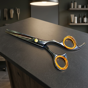 Ensemble de ciseaux professionnels pour cheveux ASAP, lames en acier au carbone recouvertes de papier noir brillant, manches en acier inoxydable, pour droitiers - Product Image 3