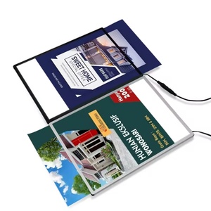 Customized Rectangle <b>A3</b> A4 Tempered Glass Ultra Slim Poster <b>Frame</b> Snap Light Box for KFC Cafe Desktop Advertising - Product Image 1