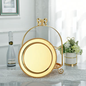 Plateau personnalisé à miroir en acier inoxydable or, pour pâtisserie, fruits - Product Image 6