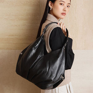 High quality Genuine Leather Women's Tote <b>Bags</b> large capacity Ladies <b>Black</b> shoulder <b>bag</b> fashion handbag for women crossbody <b>bag</b> - Product Image 1