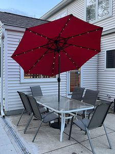 Venta caliente jardín al aire libre 9 pies mercado paraguas con luz LED Solar Powered Patio sombrilla Mesa sombrilla para <span class=keywords><strong>playa</strong></span> restaurante - Product Image 5