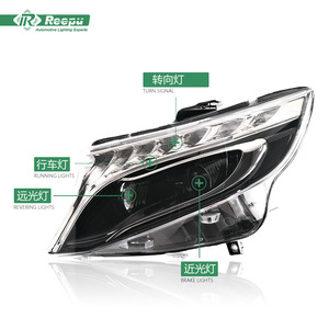 Conjunto de Faros Delanteros para <span class=keywords><strong>Mercedes</strong></span> <span class=keywords><strong>Vito</strong></span> W447 2016-2025, V260, Configuración <span class=keywords><strong>Alta</strong></span>, Lente de Proyector LED, Actualización DRL - Product Image 2