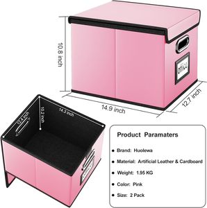 2024 Bán Chạy nhất A4 tập tin tổ chức Lưu trữ hộp đóng mở treo 35L hình chữ nhật linen vải da xử lý kim loại PC nhựa - Product Image 4