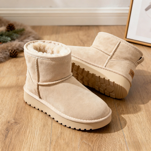 Zapatos Casuales de Invierno para Exteriores, Resistentes a la Nieve, Impermeables, con Cuello de Piel Cálido, Suela Gruesa, para Días de Nieve Ligera y Actividades en el Parque - Product Image 1