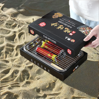 Nouvel ensemble de barbecue portable mini jetable en acier inoxydable à hauteur réglable avec dispositif de sécurité flamme et commande par bouton