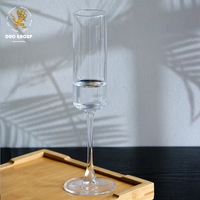 Flûte à vin en verre de style américain, gobelet droit en cristal sans plomb, verre à vin à long pied pour mariage