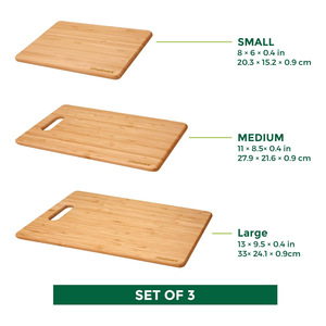 Freshware Bamboo Cutting Board <b>Set</b> Of 3 Rectangle Chopping Blocks For Kitchen Use - Product Image 5