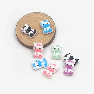 Fashion Pendants DIY Pacifier Chain Nursing Baby Toys Character Cow Silicone Charms Focal Beads For Beadable Pens