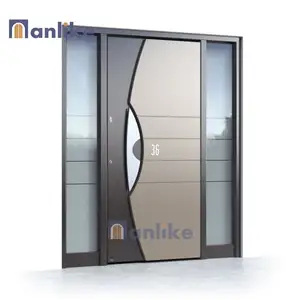 Anlike Design italiano residenziale grande anteriore principale altra porta nera moderna Smart Lock metallo ingresso porta in alluminio