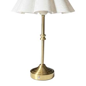 Lámpara de Mesa Inalámbrica de Metal Dorado de Lujo, Pantalla de Tela Reemplazable, LED Recargable, Flexible, Simple, Regulable - Product Image 3