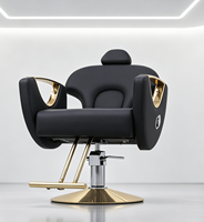 Fauteuil de Barbier Professionnel Ergonomique Confortable avec Base Ronde Dorée – Vente en Gros Usine