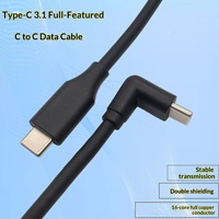 Typ-C Kupfer-Datenkabel USB3.1 16-adrig Gebogener Kopf 20G Übertragung 4K Bildschirmspiegelung PD 60W Schnellladung Volle Funktionalität