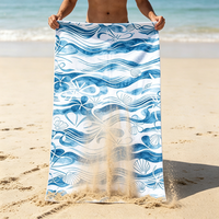 Serviette en microfibre personnalisée à séchage rapide avec impression de logo, protection solaire estivale, serviettes de plage en microfibre douces et populaires de grande taille