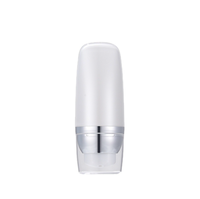 Flacon pompe sans air en acrylique à double paroi de 30 ml, forme ovale, pour lotion, sérum, crème solaire, crème pour le visage, design inversé