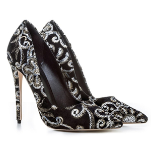 <span class=keywords><strong>Eleganti</strong></span> ricami dorati neri comodi da <span class=keywords><strong>donna</strong></span> sandali neri <span class=keywords><strong>scarpe</strong></span> <span class=keywords><strong>eleganti</strong></span> grigiore - Product Image 3