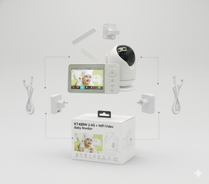 Monitor de Bebé Inalámbrico KT-428W con Pantalla IPS de 4 Pulgadas, Cámara PTZ de 720P/1080P, WiFi de 2.4GHz, Compatible con la Aplicación Inteligente Tuya - Product Image 4