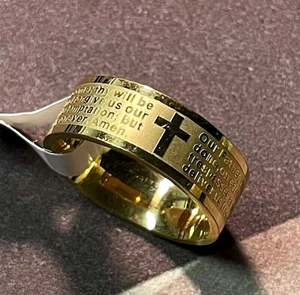 Anillo Cristiano <span class=keywords><strong>de</strong></span> Acero Inoxidable con la Biblia en Español, Joyería Religiosa <span class=keywords><strong>de</strong></span> Jesús, Regalo Personalizado con Cruz, Estilo Retro para Hombre - Product Image 4