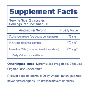 Suplemen Alami OEM Kapsul Pendukung Sel Punca dengan <span class=keywords><strong>Spirulina</strong></span> AFA & <span class=keywords><strong>Fucoidan</strong></span> untuk Penggunaan Dewasa - Product Image 3