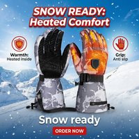 Gants chauffants imperméables à batterie rechargeable 7,4 V 22,2 Wh, compatibles avec les écrans tactiles, pour hommes et femmes, ski, moto