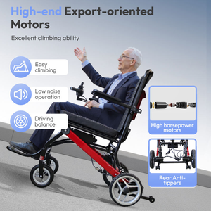 Fauteuil roulant électrique pliable et léger de 15kg pour personnes âgées handicapées 6A équipement de réadaptation convivial pour l'embarquement de la batterie au lithium - Product Image 3