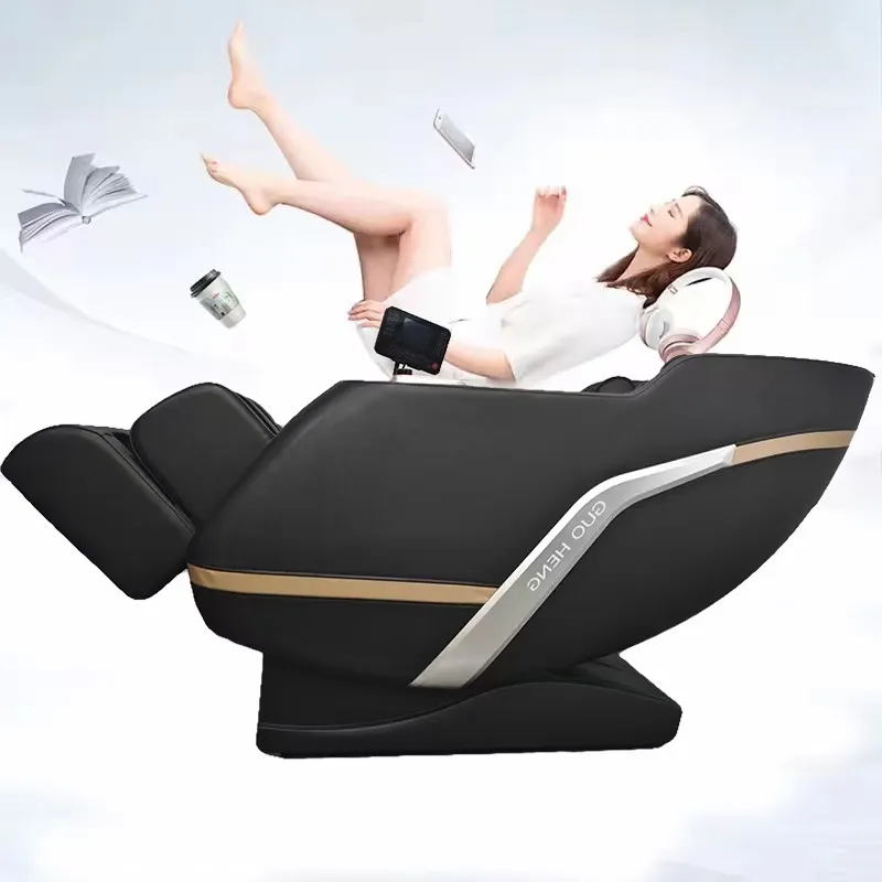 Kursi malas dengan pemanas dan pijat otomatis seluruh tubuh nol gravitasi 8d kursi pijat shiatsu profesional