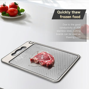 <strong>Titanium</strong> &amp; Stainless Steel Double Sided Cutting Board <strong>Scratch</strong>-<strong>Resistant</strong> Kitchen Utensil - Product Image 2