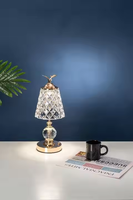 Lampe de table LED en cristal rechargeable moderne avec télécommande pour chambre, restaurant ou bar, décoration de chevet