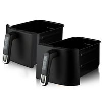 Friteuse à air double panier RAF 1700W+1700W 9L avec écran LED pour poulet frit et frites, cuisine familiale 220-240V
