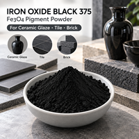 Oxyde de fer noir synthétique industriel 375 en poudre pigmentaire Fe3O4 résistant à la chaleur pour céramique, glaçure, tuiles, briques, usine, en vrac